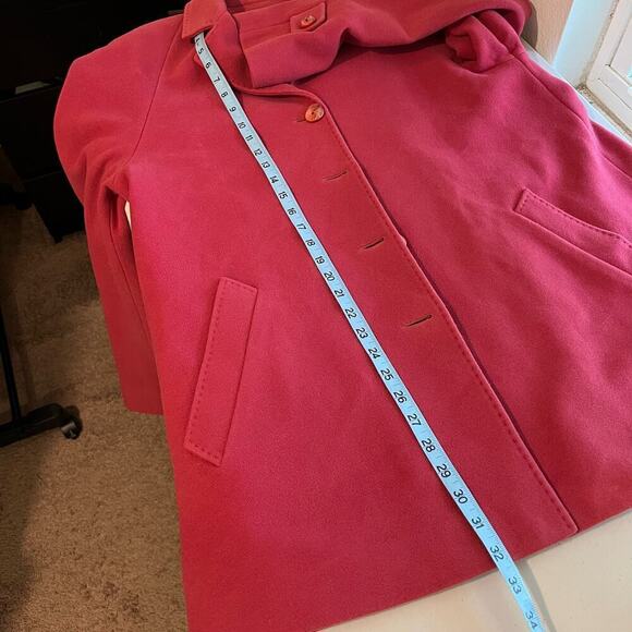 Pendleton Pink 100% Lambswool Long Button Front Peacoat Winter Coat - Picture 11 of 15